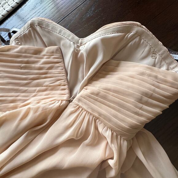 Jenny Yoo Strapless Mini Prom A Line Chaffon Dress Size 4 - Picture 9 of 13